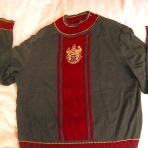 St John Sport by Marie Gray Moss Green Burgundy Gold Sweater  - SJ Crest Size P